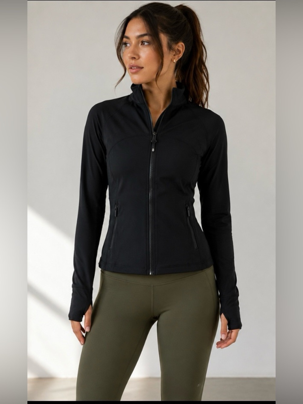 lululemon athletica Black Slim Zip-Up Utility Jacket